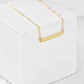 wholesale 14K Gold Minimalist Heart Charm Vertical Bar Chain Necklace for Women 18 + Extender-0-2