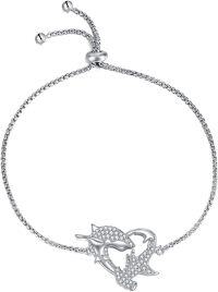 wholesale 925 Sterling Silver 925 Adjustable Dragon CZ Charm Anklet Gift for Women-S-Shark Anklet