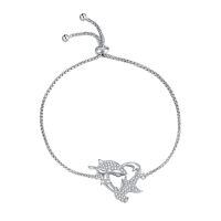 wholesale 925 Sterling Silver Dolphin Charm Bracelet With Adjustable Chain And Sparkling Accents-S-Shark Anklet