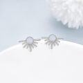 wholesale 925 Sterling Silver Gold Moonstone Starburst Stud Earrings for Women and Girls-0-20