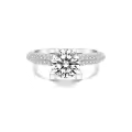 TOUPOP 18K Gold Plated 925 Sterling Silver Moissanite & Lab Created Diamond Rings-0-1