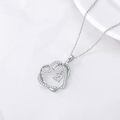 TOUPOP 925 Sterling Silver Zircon Forever Love Heart Pendant Necklace-0-4