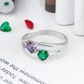 wholesale TOUPOP Personalized Mother Rings 925 Sterling Silver 2-5 Simulated Birthstones Engraved Name Family Rings For Women Gift For Mother's Day Grandma Wife -0-3