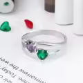 TOUPOP Sterling Silver Simulated Birthstones Personalized Mother Rings-0-3