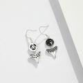 wholesale 925 Sterling Silver 925 Black Crystal Mermaid Tail Dangle Earrings for Women & Girls-0-5