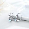 wholesale 925 Sterling Silver Cute Sloth Moonstone Hoop Earrings Gift for Women Girls-0-1