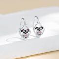 wholesale 925 Sterling Silver Heart-Shaped Dog Stud Earrings with Pink Accents-0-4
