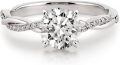 wholesale 10k White Gold Twisted Band Lab Diamond Rings Wholesale With Central Stone-0-0