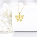 wholesale 14k Yellow Gold Butterfly Pendant With Chain-0-4