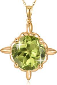 wholesale 14K Gold Gemstone Birthstone Pendant Necklaces for Women-08-August
