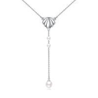 wholesale 925 Sterling Silver Shell Pendant Necklace Wholesale With Pearls-A-Shell