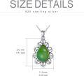 wholesale 925 Sterling Silver Green Jade Teardrop Pendant Necklace with Cubic Zirconias for Women-0-4