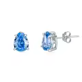 TOUPOP Sterling Silver Birthstone Teardrop Stud Earrings-0-0