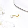 wholesale  14K Gold Cubic Zirconia Hypoallergenic Belly Button Rings for Women -0-2