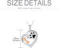 wholesale 925 Sterling Silver Dog Bone Paw Print Heart Pendant Necklace for Women-0-3