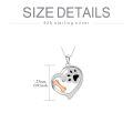 wholesale 925 Sterling Silver Dog Bone Paw Print Heart Pendant Necklace for Women-0-3