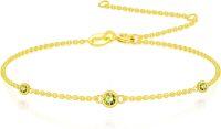 wholesale 14K Gold 12 Birthstone Adjustable Bracelet for Women Wife Mom GF 6 5 7 5 -08-Peridot