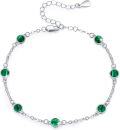 wholesale 925 Sterling Silver Malachite 7 Chakra Ankle Anklet for Women-0-0