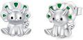 wholesale 925 Sterling Silver Green Zircon Triceratops Stud Earrings for Women and Girls - Hypoallergenic s-0-0