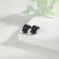 wholesale 925 Sterling Silver Red Eye Skull Stud Earrings - Gothic Jewelry for Women & Men-0-1