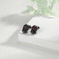 wholesale 925 Sterling Silver Red Eye Skull Stud Earrings - Gothic Jewelry for Women & Men-0-1