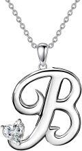 wholesale 925 Sterling Silver Heart Moissanite Letter B Necklace Anniversary Birthday Christmas s for Mom Her Wife-0-0