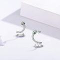 wholesale 925 Sterling Silver Gothic Green Eye Snake Stud Earrings for Women Hypoallergenic Dangle Jewelry-0-2