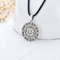 wholesale 925 Sterling Silver Compass Pendant with Celtic Knot Design and Leather Cord for Men Women  48x36mm-0-2