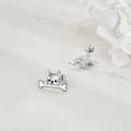 wholesale 925 Sterling Silver Hypoallergenic Bone and Puppy Face Stud Earrings for Cats & Dogs-0-2