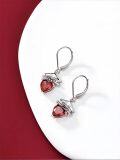 wholesale S925 Sterling Silver Heart-Shaped January Birthstone Bachelor Hat Earrings for Women Graduation Gift-0-1