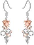 wholesale 925 Sterling Silver Snake & Flower Drop Earrings for Women Girls-0-0