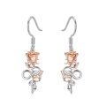 wholesale 925 Sterling Silver Snake & Flower Drop Earrings for Women Girls-0-0
