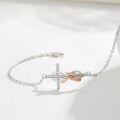 wholesale 925 Sterling Silver Infinity Love Faith Cross Charm Bracelet for Women Religious Gifts Adjustable Chain Jewelry-0-1