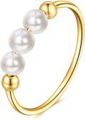 wholesale 18K Gold Plated White Pearl Adjustable Open Cuff Bracelet for Women s-0-0