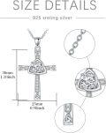 wholesale 925 Sterling Silver 925 Cubic Zirconia Cross Pendant Necklace for Women -0-4