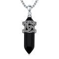 wholesale 925 Sterling Silver Black Onyx Celtic Knot Pendant Necklaces for Men & Women-0-0