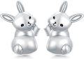 wholesale 925 Sterling Silver Rabbit Stud Earrings for Women Girls Gift Idea Minimalist Hypoallergenic Jewelry 4g-0-0