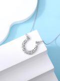 wholesale 925 Sterling Silver Bohemian Elegant Horseshoe Pendant Necklace for Women - Lucky Hypoallergenic Horse Jewelry Gift-0-5