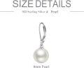 wholesale 925 Sterling Silver White Round Pearl Leverback Dangle Drop Earrings for Women-0-3