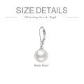 wholesale 925 Sterling Silver Round White Pearl Drop Earrings White Gold Plated-0-3