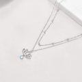 wholesale 925 Sterling Silver Layered Lotus Flower Pendant Necklaces with Moonstone Beads for Women Gifts-0-2