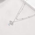 wholesale 925 Sterling Silver Layered Lotus Flower Pendant Necklaces with Moonstone Beads for Women Gifts-0-2