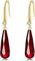 wholesale 14K Gold Teardrop Garnet Drop Earrings for Women Anniversary Gift-0-0