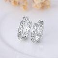 wholesale 925 Sterling Silver Celtic Knot Huggie Hoop Earrings Good Luck  for Women Men-0-1
