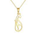 wholesale 14K Gold Hollow Cat Pendant Necklace for Women - Elegant Fine s for Animal Enthusiasts-0-0