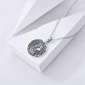 wholesale 925 Sterling Silver Egyptian Cleopatra Coin Pendant Necklace Oxidized Silver Vintage Chain-0-2