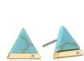 wholesale 925 Sterling Silver Triangle Turquoise & Rose Gold Cubic Zirconia Studs for Women (1 ct)-0-5