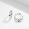 wholesale 925 Sterling Silver Celtic Knot Heart Huggie Hoop Earrings for Women - Irish Luck -0-1