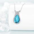 wholesale Sterling Silver Lapis Lazuli Larimar Labradorite Rose Quartz Peridot Jade Teardrop Necklace for Women-0-7