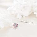 wholesale 925 Sterling Silver Baseball & Bat Design Cubic Zirconia Stud Earrings for Women-0-2